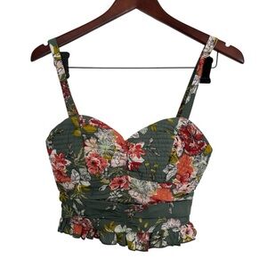 B.O.G collective Floral Green Women's Top size large